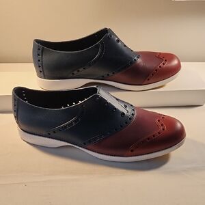 Biion Wingtip Oxford Navy/Burgundy Lightweight EVA Men’s Size 12 Golf Travel